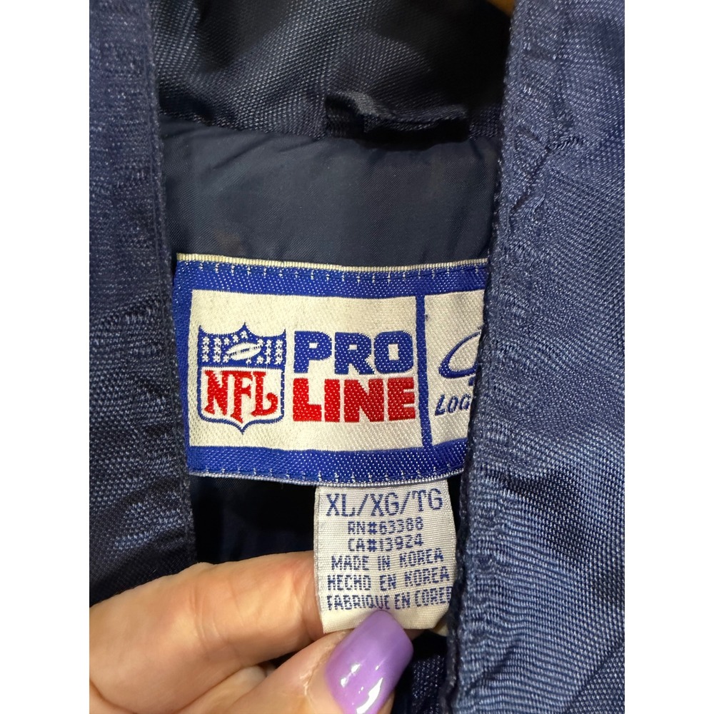Vintage Logo Athletic NFL Pro Line Dallas Cowboys Jacket Navy Blue XL - Picture 4 of 8